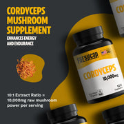 FreshCap Mushrooms Organic Cordyceps Mushroom Supplement Capsules Capsules Dark Slate Gray 120 Capsules