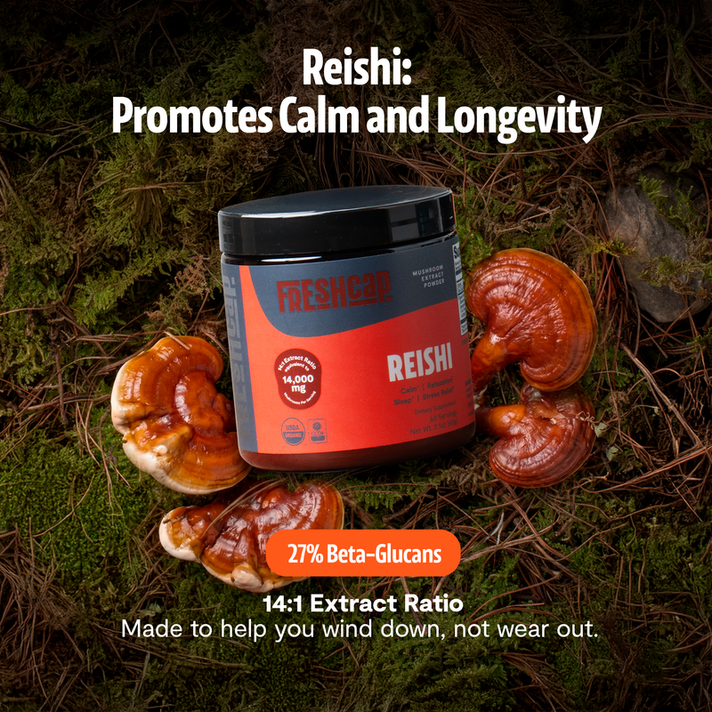 FreshCap Mushrooms Organic Reishi Mushroom Powder Powder Black