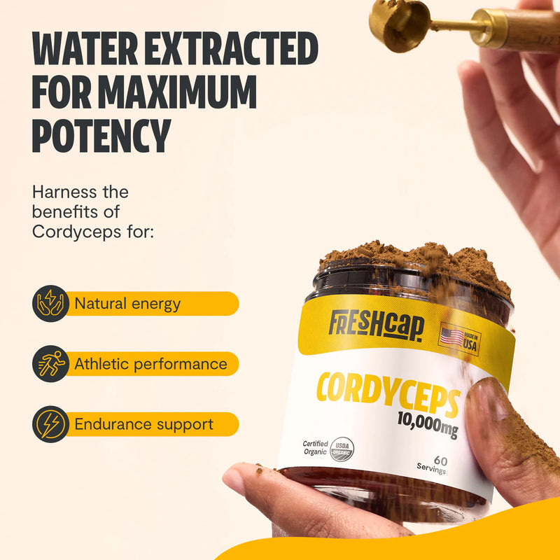 FreshCap Mushrooms Cordyceps Mushroom Extract Powder Powder Seashell