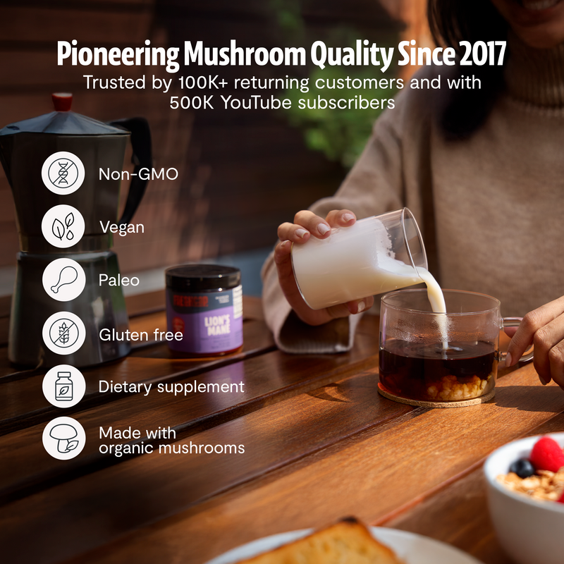 FreshCap Mushrooms Organic Lion’s Mane Mushroom Powder Powder Black 60 Servings