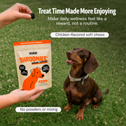 FreshCap Mushrooms Organic Mushroom Complex for Dogs Pet Treats Dark Olive Green