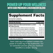FreshCap Mushrooms Organic Mushroom Complex Supplement Capsules Capsules White Smoke 60 Capsules,120 Capsules,180 Capsules