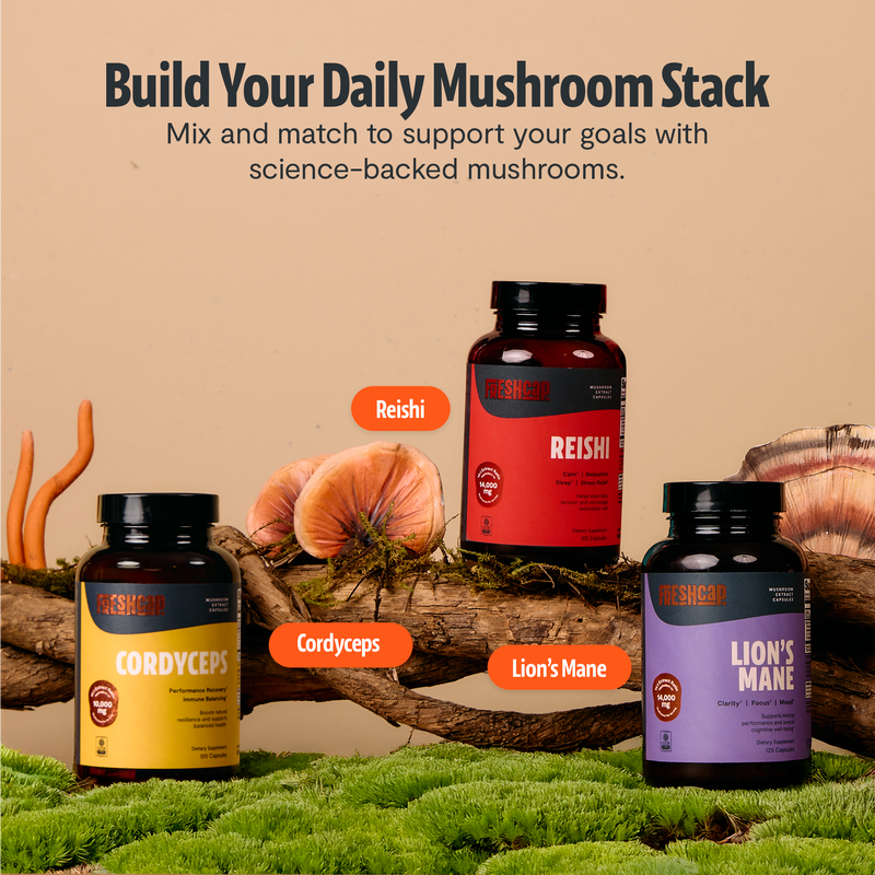 FreshCap Mushrooms Organic Reishi Mushroom Capsules Capsules Tan