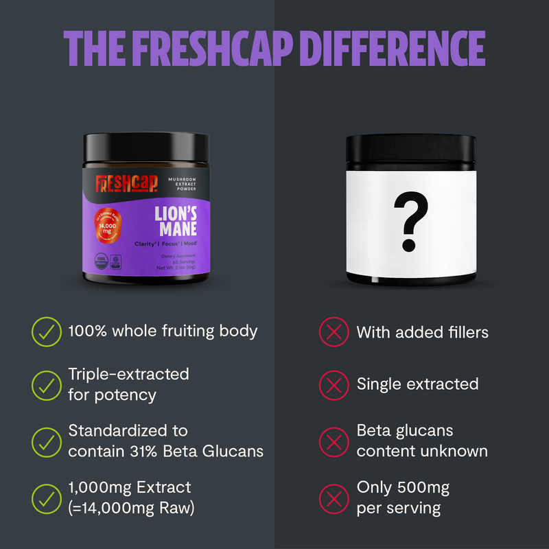 FreshCap Mushrooms Organic Lion’s Mane Mushroom Powder Powder Dark Slate Gray 60 Servings