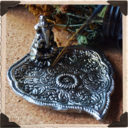 WhiteWitchParlour.com GANESHA BOHEMIAN INCENSE BURNER. Aluminum Dish. Incense Stick & Cone Holder. Tools & Accessories Black