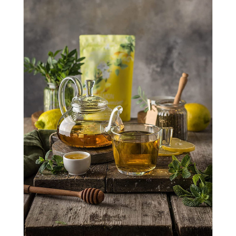 Gardenika Shop Lemon Spearmint Tea, Refreshing Herbal Blend - Organic & Kosher Loose Leaf Tea Dim Gray