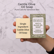 Ora's Amazing Herbal Gentle Olive Oil Soap, Unscented Soap Thistle Just The Soap Bar,With Organic Cotton Soap Saver Bag