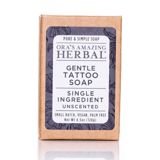 Ora's Amazing Herbal Tattoo Soap, Unscented Soap White Smoke Just The Soap Bar,With Organic Cotton Soap Saver Bag