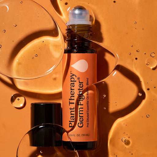 Plant Therapy Germ Fighter Essential Oil Blend Pre-Diluted Roll-On Essential Oil Coral 10 mL