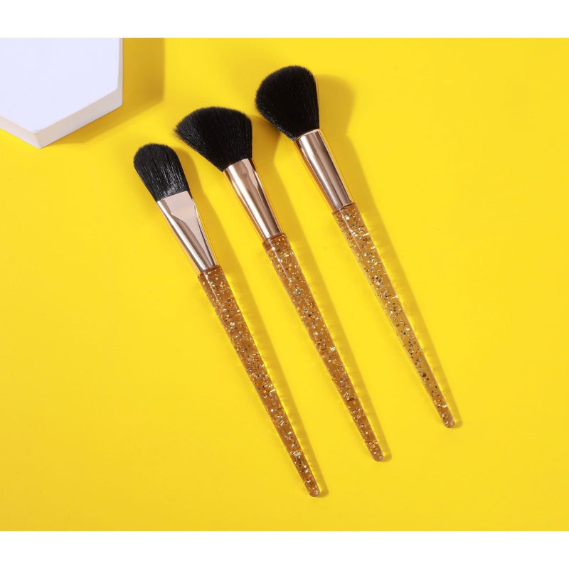 Prolux Cosmetics Gold Flakes 3-Piece Brush Set BRUSH SET Gold