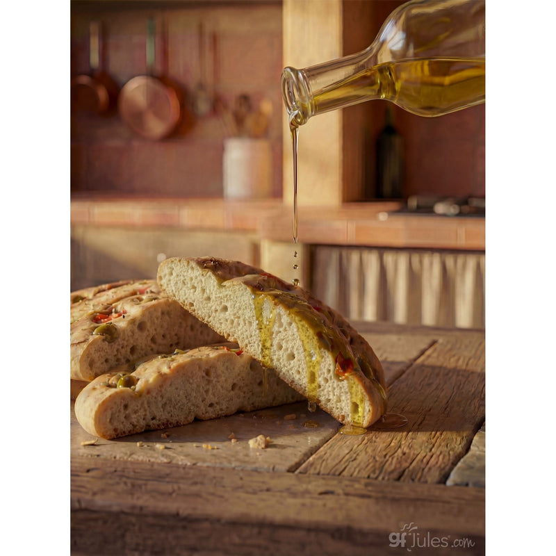 gfJules 10-Minute Gluten Free Focaccia Mix Food Items Dark Olive Green Pack of 1,Case of 6