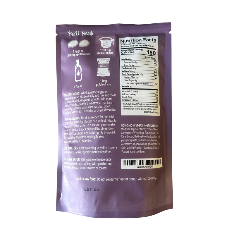 gfJules gfJules Gluten Free Pancake & Waffle Mix Dim Gray Pack of 1,Pack of 4,Case of 12,Personal Size,Personal Size Case of 6