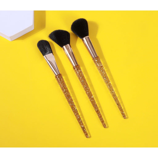 Prolux Cosmetics Gold Flakes 3-Piece Brush Set BRUSH SET Gold