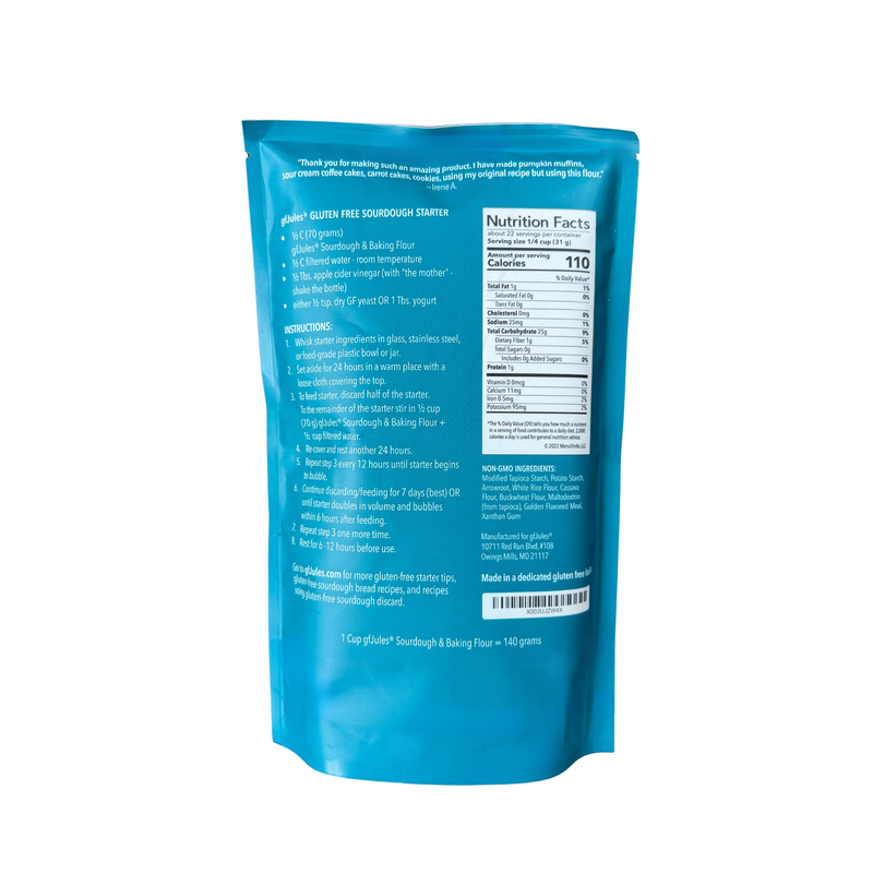 gfJules Gluten-Free Sourdough & Baking Flour | gfJules Dark Cyan Pack of 1,Pack of 4,Case of 12