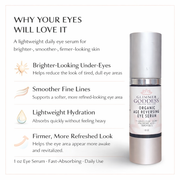 Glimmer Goddess® Organic Skin Care Organic Age Reversing Eye Serum – Instant Firming Treatment For Eyes White Smoke