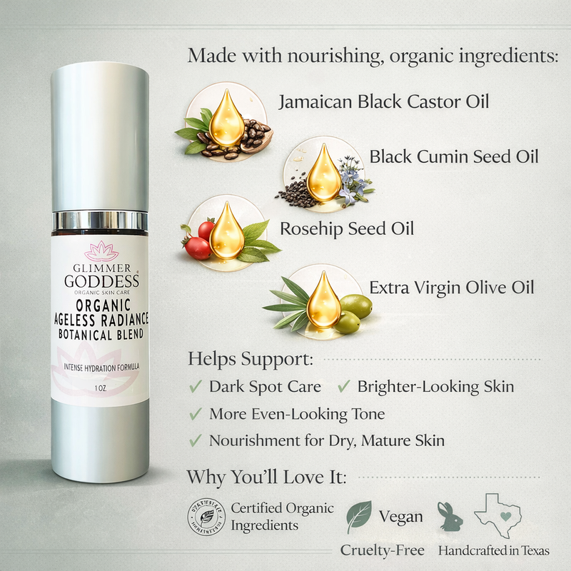 Glimmer Goddess® Organic Skin Care Organic Skin Brightening Serum – Ageless Radiance & Dark Spot Treatment Serums Lavender