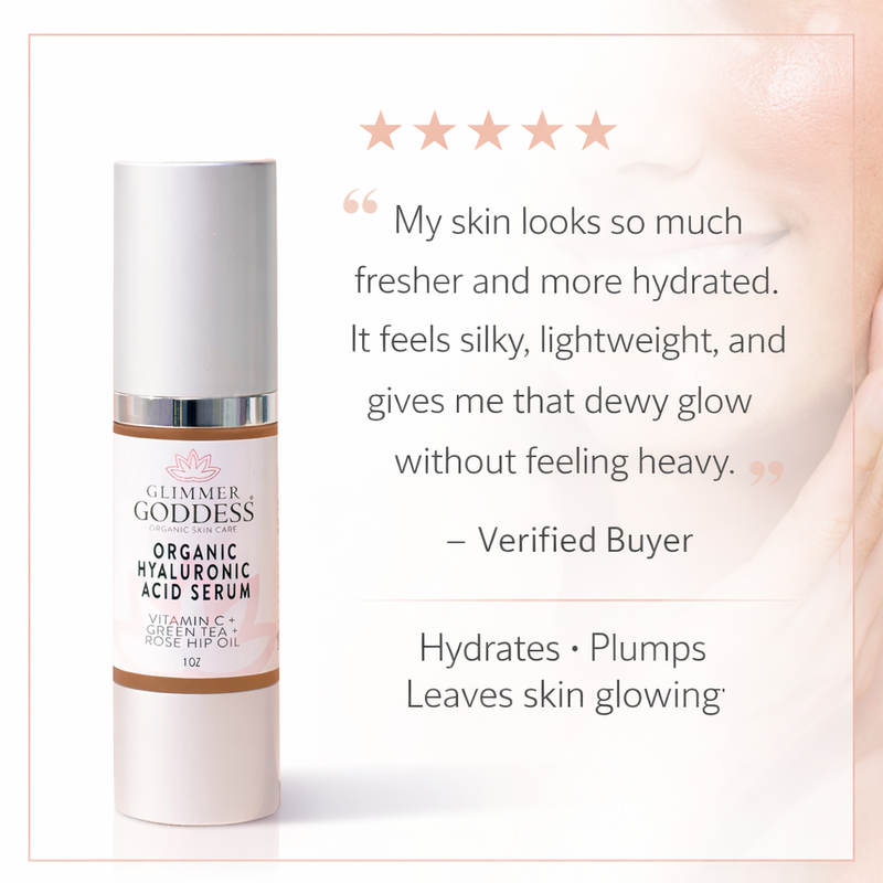 Glimmer Goddess® Organic Skin Care Organic Hyaluronic Acid Serum – Plumping Hydration 1 oz. Serums White Smoke