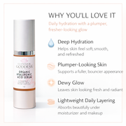 Glimmer Goddess® Organic Skin Care Organic Hyaluronic Acid Serum – Plumping Hydration 1 oz. Serums White Smoke