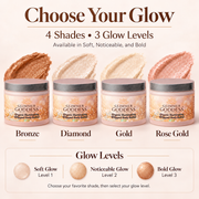 Glimmer Goddess® Organic Skin Care Organic Shimmer Body Butter – Radiant, Deep Hydration Body Butters Misty Rose Bronze / Soft Glow - Level 1,Bronze / Noticeable Glow - Level 2,Bronze / Bold Glow - Level 3,Diamond / Soft Glow - Level 1,Diamond / Noticeable Glow - Level 2,Diamond / Bold Glow - Level 3,Gold / Soft Glow - Level 1,Gold / Noticeable Glow - Level 2,Gold /