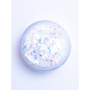 Lunautics Snow Angel - Iridescent White Glitter with Stars Chunky Glitter Lavender