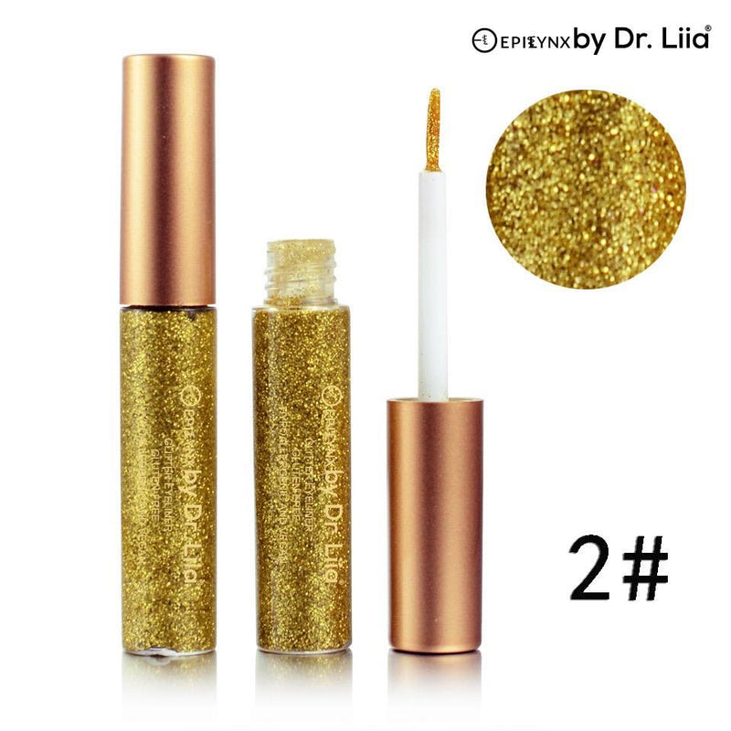 EpiLynx Shimmer & Shine Glitter Eyeliner – Vegan, Allergen-Free, Long-Wearing Eyeliner White Smoke 2 yellow gold