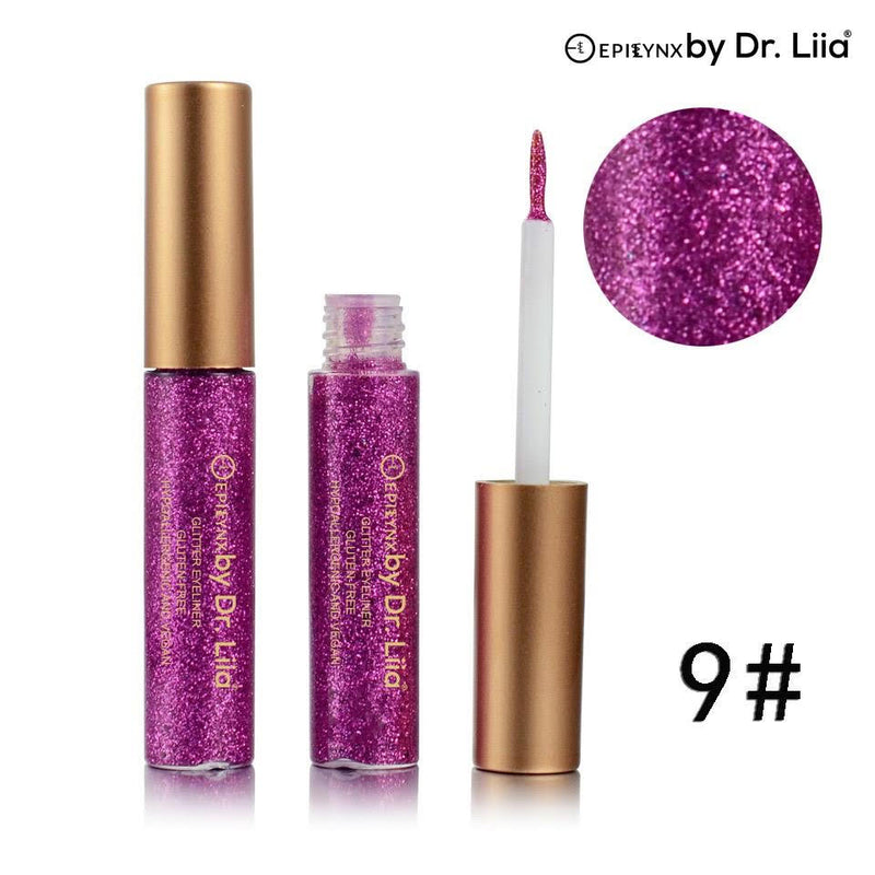 EpiLynx Shimmer & Shine Glitter Eyeliner – Vegan, Allergen-Free, Long-Wearing Eyeliner Maroon 9 fuchsia