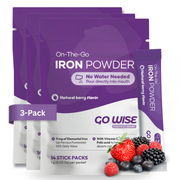 Go Wise Gentle Iron Supplement for Women and Men (No Water Needed) Iron Supplement Dark Slate Blue 42 Stick Packs