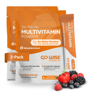 Go Wise Vegan Multivitamin Powder Stick Packs - No Water Needed Multivitamin White Smoke 28 Stick Packs