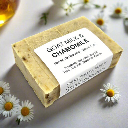 Soaplandia Soap Store Goat Milk & Olive Oil Bar Soap with Chamomile, Unscented Light Gray