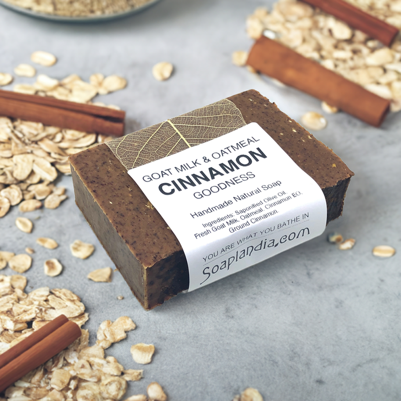 Soaplandia Soap Store Goat Milk & Oatmeal Cinnamon Goodness Soap Bar Soap Light Gray