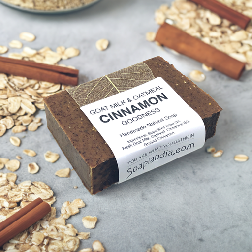 Soaplandia Soap Store Goat Milk & Oatmeal Cinnamon Goodness Soap Bar Soap Light Gray
