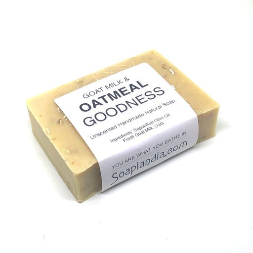 Soaplandia Soap Store Goat Milk & Oatmeal Bar Soap, Unscented White Smoke