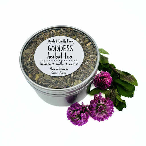 Rooted Earth Farm + Apothecary Goddess Herbal Tea Tin Herbal Teas White Smoke