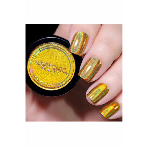 UberChic Beauty Holographic Gold Powder Rosy Brown