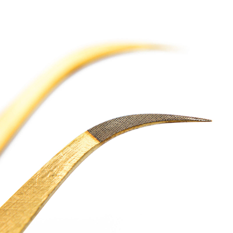 Mega Lash Academy Gold Micro Fiber - MF1 - Ultra Curved Tweezers Tweezers Light Goldenrod