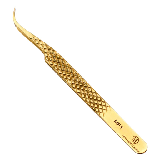 Mega Lash Academy Gold Micro Fiber - MF1 - Ultra Curved Tweezers Tweezers Light Goldenrod