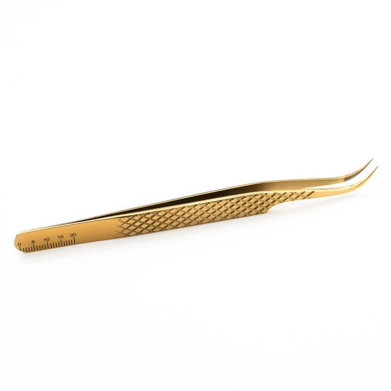 Mega Lash Academy Gold Micro Fiber - MF1 - Ultra Curved Tweezers Tweezers Dark Khaki