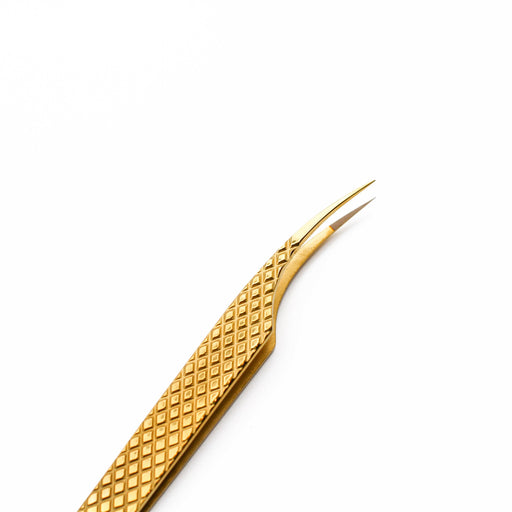Mega Lash Academy Gold Micro Fiber - MF2 - Xtra Long Isolating Tweezers Tweezers Sandy Brown