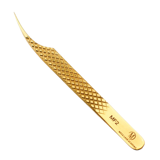 Mega Lash Academy Gold Micro Fiber - MF2 - Xtra Long Isolating Tweezers Tweezers Light Goldenrod