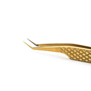 Mega Lash Academy Gold Micro Fiber - MF4 - 45 Degree Volume Tweezers Tweezers Dark Khaki