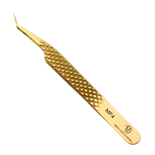 Mega Lash Academy Gold Micro Fiber - MF4 - 45 Degree Volume Tweezers Tweezers Light Goldenrod
