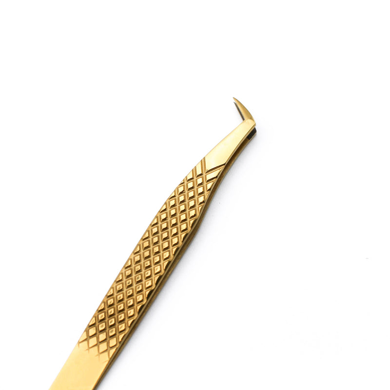 Mega Lash Academy Gold Micro Fiber - MF5 - Boot Volume Tweezers Tweezers Tan