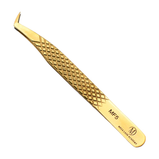 Mega Lash Academy Gold Micro Fiber - MF5 - Boot Volume Tweezers Tweezers Light Goldenrod