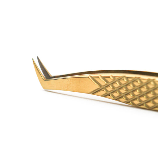 Mega Lash Academy Gold Micro Fiber - MF5 - Boot Volume Tweezers Tweezers Dark Khaki