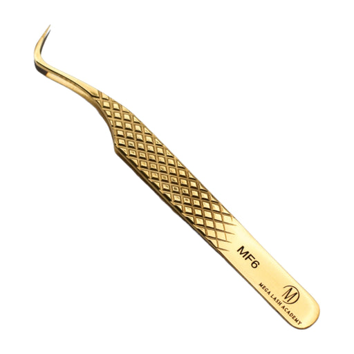 Mega Lash Academy Gold Micro Fiber - MF6 - Hook Volume Tweezers Tweezers Light Goldenrod