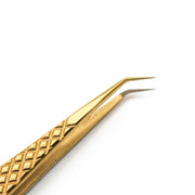 Mega Lash Academy Gold Micro Fiber - MF7 - Xtra Long Skinny Tweezers Tweezers Dark Khaki