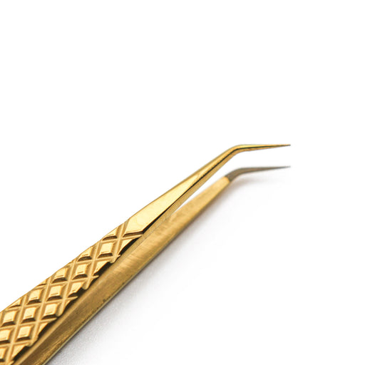 Mega Lash Academy Gold Micro Fiber - MF7 - Xtra Long Skinny Tweezers Tweezers Dark Khaki