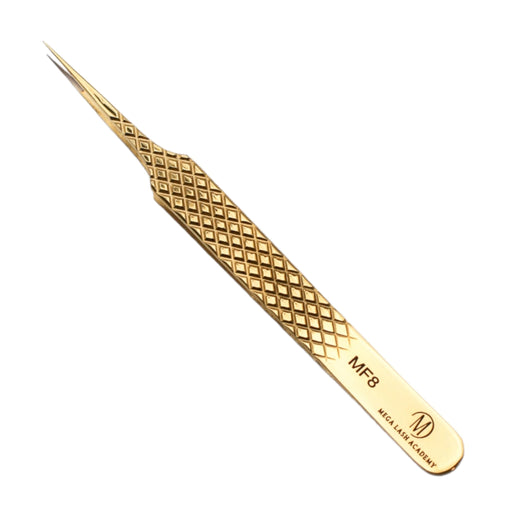 Mega Lash Academy Gold Micro Fiber - MF8 - Straight Isolating Tweezers Tweezers Wheat