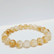 ZAQ Skin & Body Gold Hair Quartz Bracelet - New Opportunities Light Gray 6mm,8mm,10mm