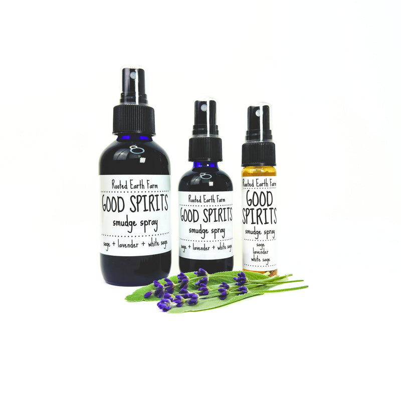 Rooted Earth Farm + Apothecary Good Spirits Smudge Spray Smudge Sprays White Smoke 1 oz,2 oz,4 oz